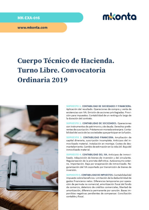 Supuesto práctico de cuerpo técnico de hacienda convocatoria turno libre del año 2019